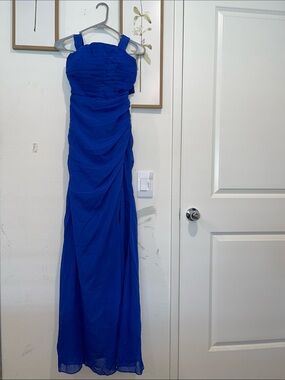 Royal Blue Strapless Evening Gown